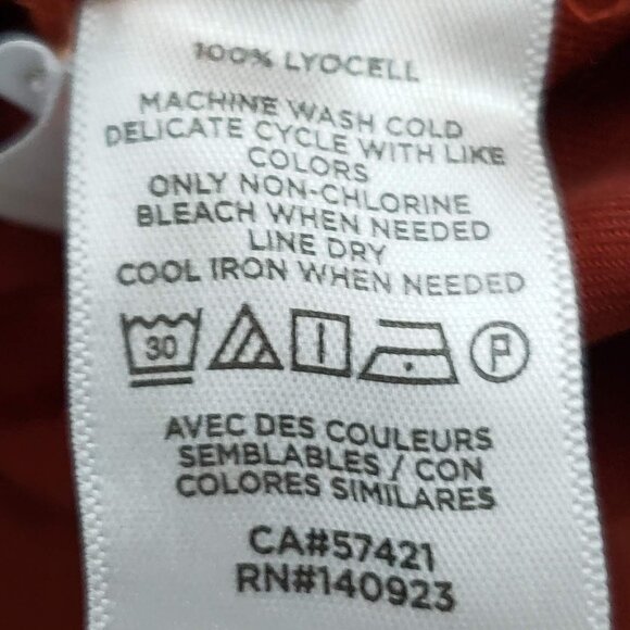 Loft Paper Bag Shorts Women's Burnt Orange Lyocell Drawstring Casual Pull On M - Picture 5 of 5